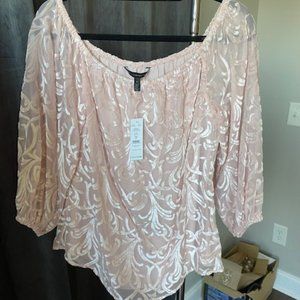 NWT WHBM Womens Pink off the shoulder Blouse, Size S